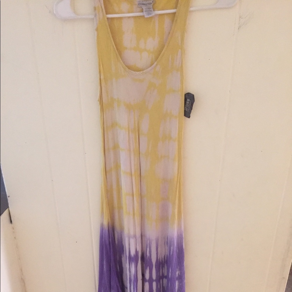 Yellow and purple maxi dress size small
